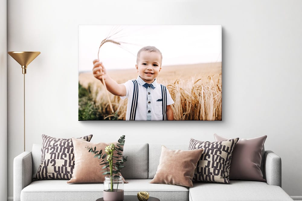 Foto op canvas correct opgehangen