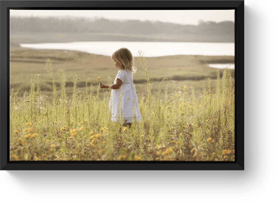 Foto op canvas zwarte baklijst