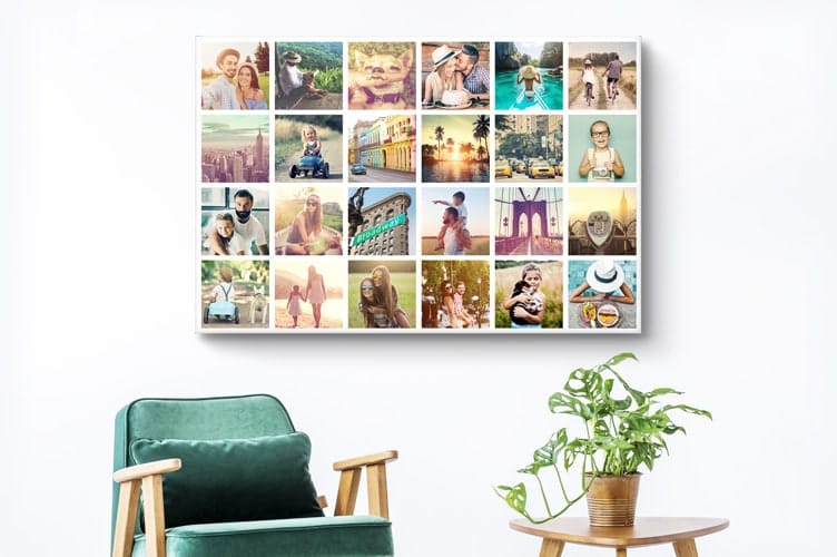Instagram collage foto op canvas