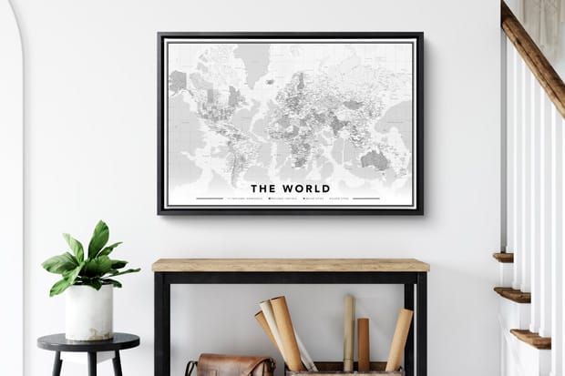 Bestellen wereldkaart op canvas