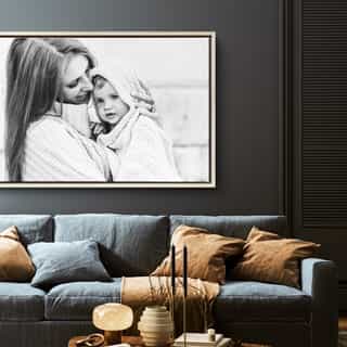 Foto op canvas in een baklijst