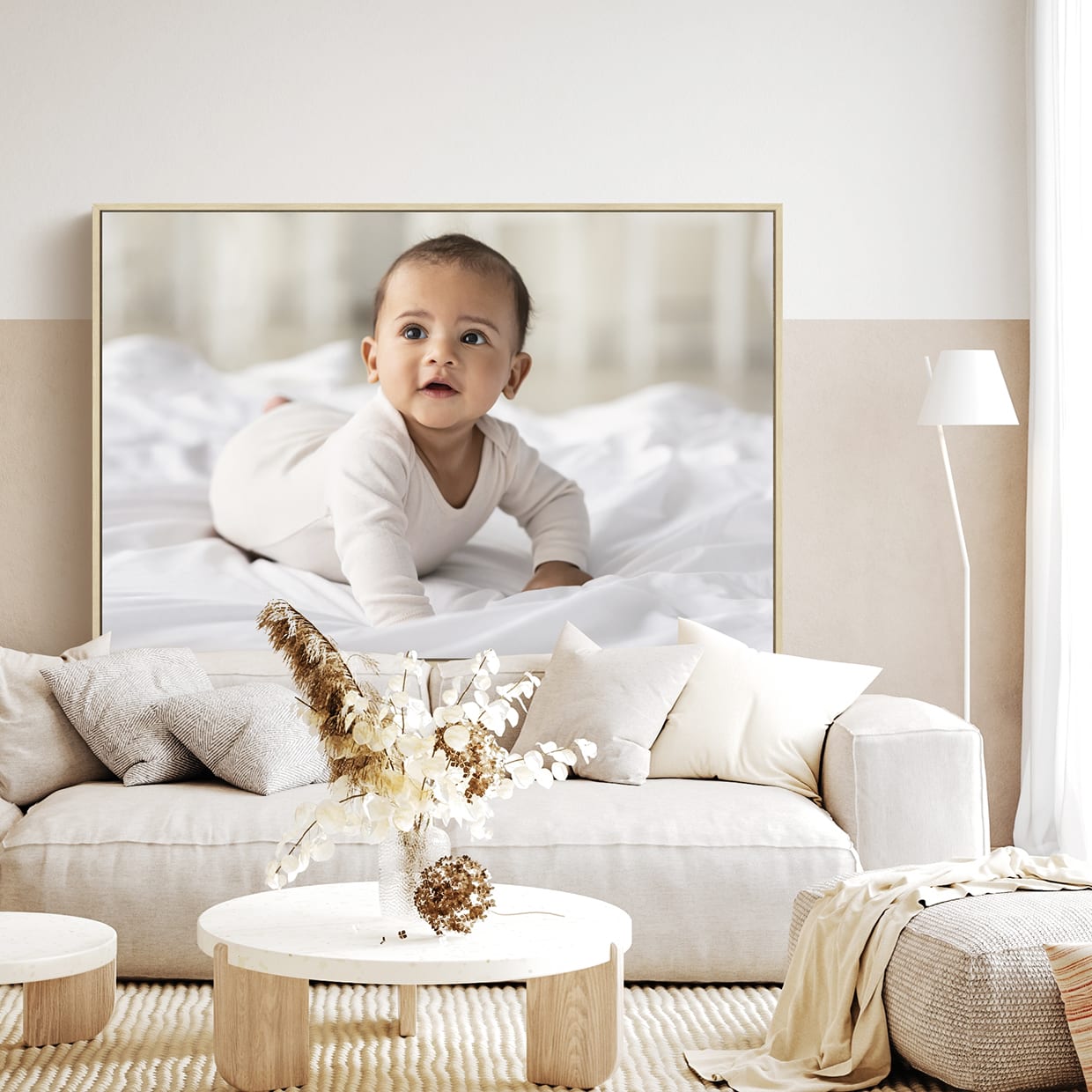 Foto op canvas in een baklijst