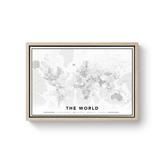 Wereldkaart op canvas