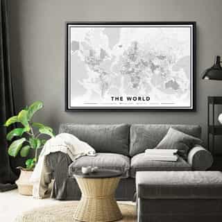 Landkaart op canvas