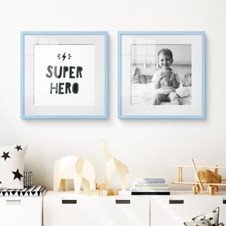 Blauwe fotolijst kinderkamer
