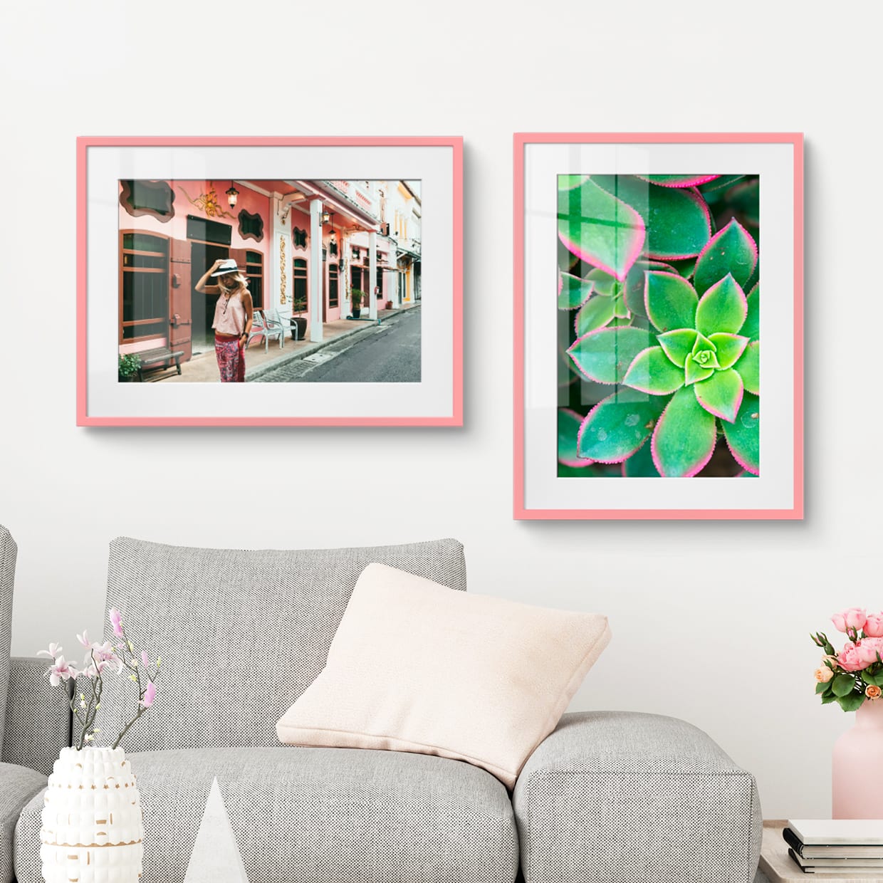 Ingelijste foto's lichtroze