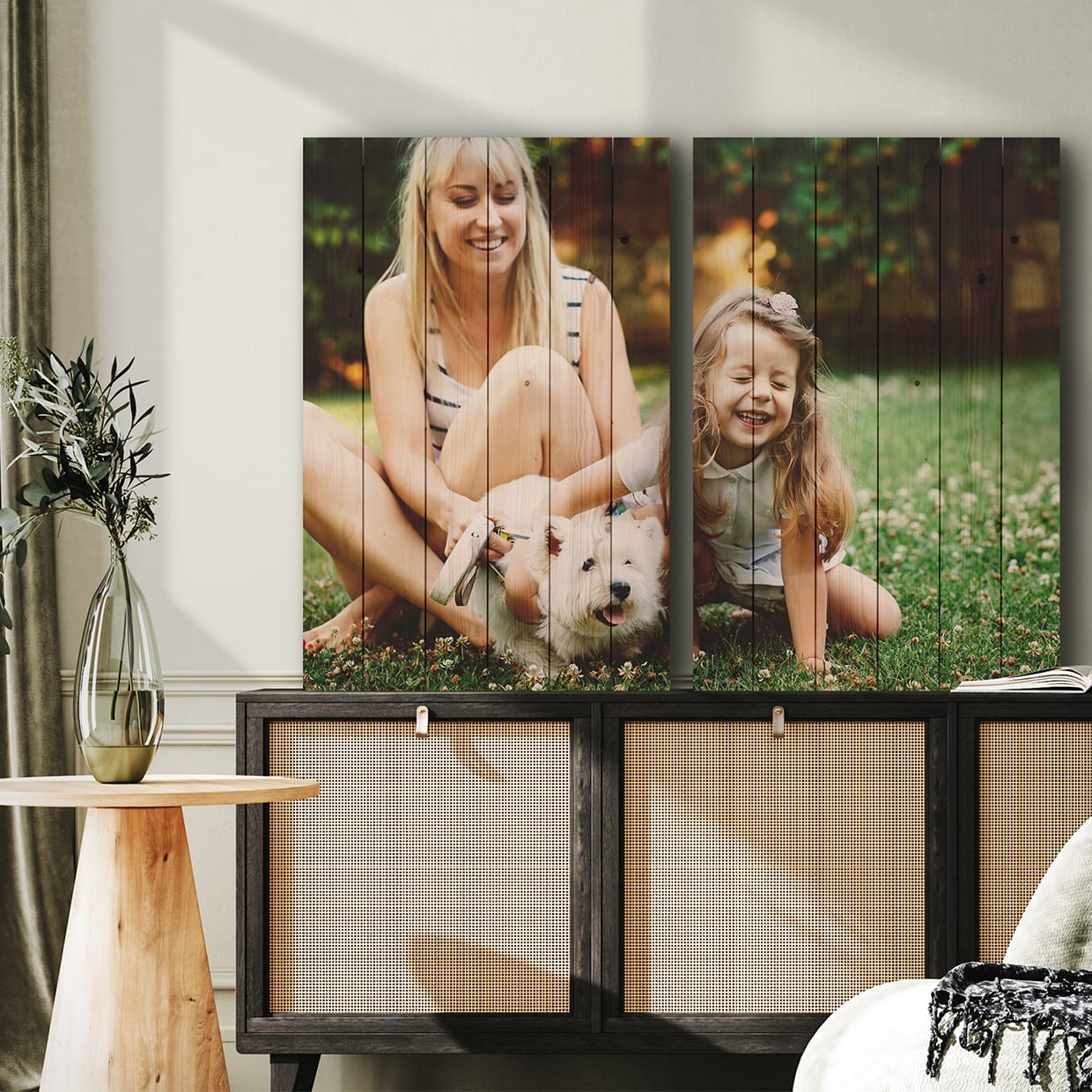 Foto's op steigerhout
